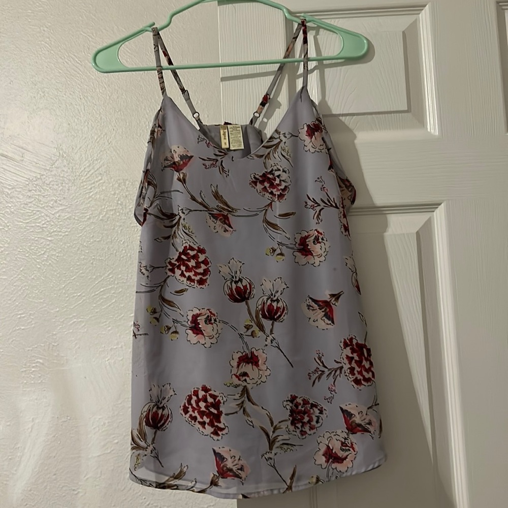 Purple Floral Summer Blouse